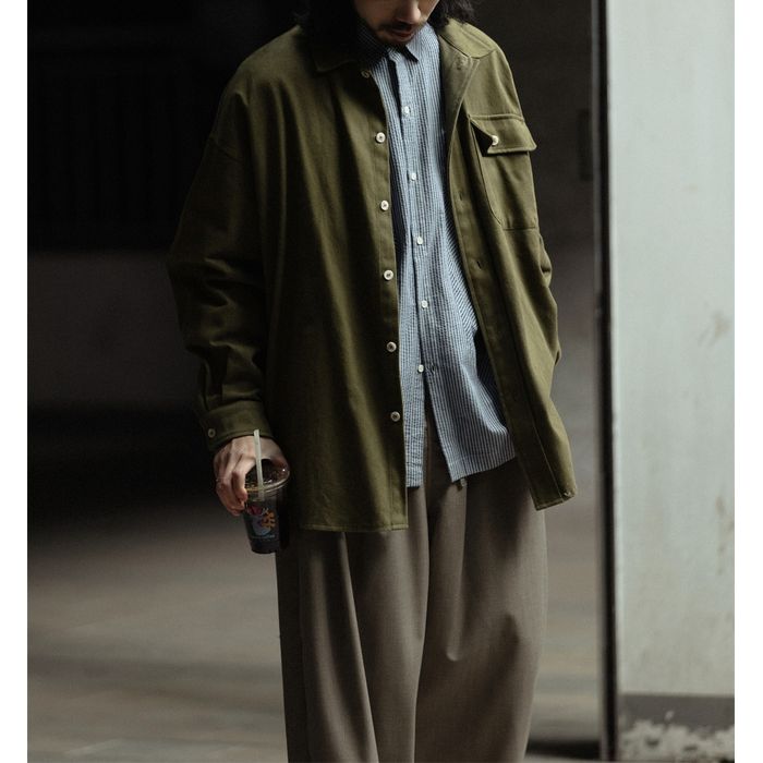 ステッチポケット 長袖シャツ　M10375