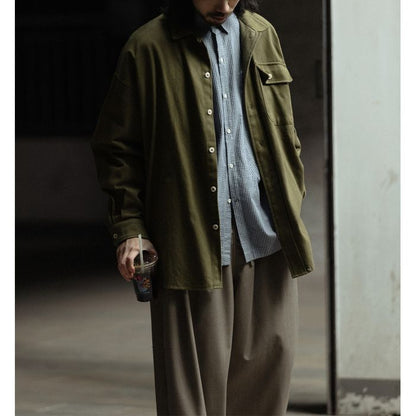 ステッチポケット 長袖シャツ　M10375