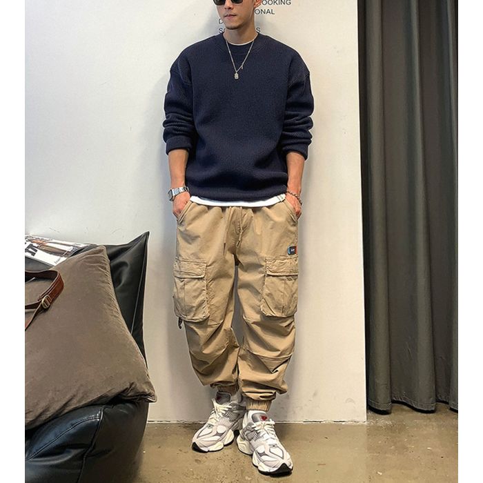 ドロップショルダー クルーネックニット　M10539