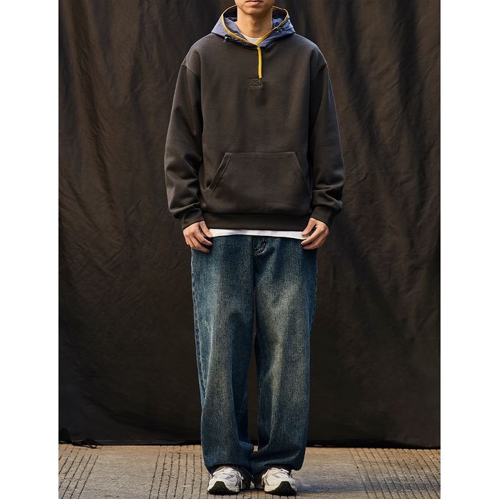 コントラストフード パーカー　M10545