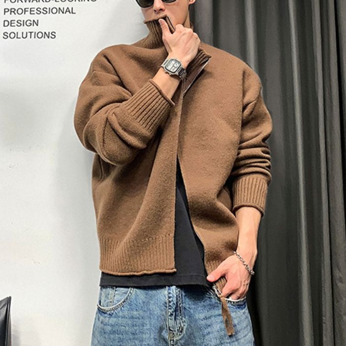 バックロゴ ジップアップカーディガン　M10533