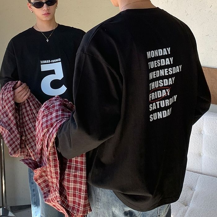 アクセントロゴ 長袖Tシャツ　M10478