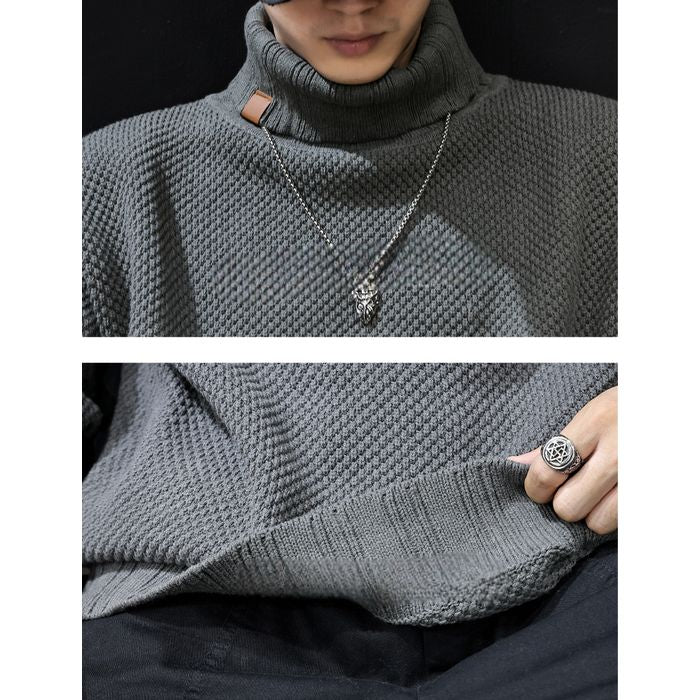 タートルネック ワッフルニット　M10538
