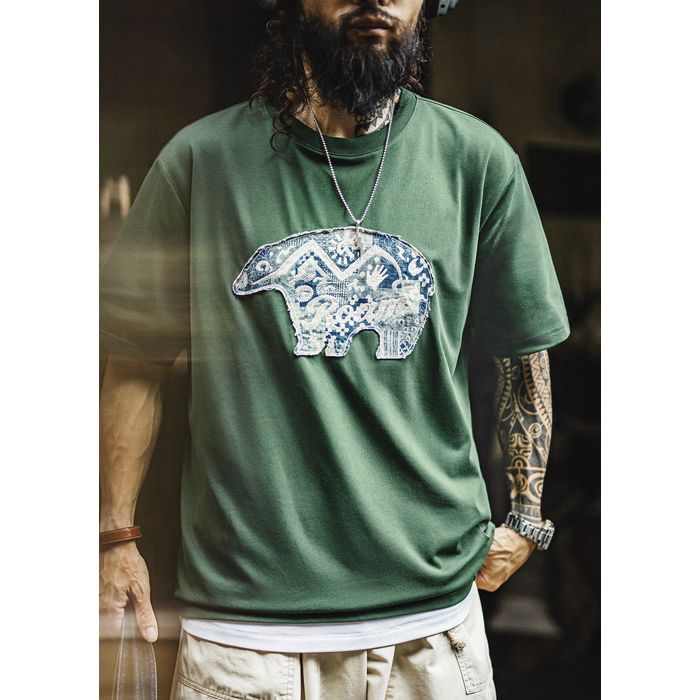 バンダナ柄パッチ Tシャツ　M10793
