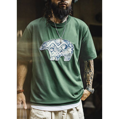 バンダナ柄パッチ Tシャツ　M10793