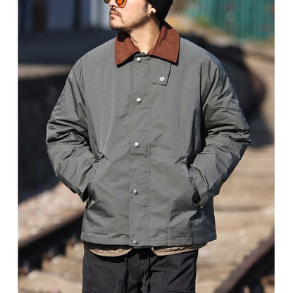 キルティング裏地 コーデュロイ襟 ジャケット　M10621