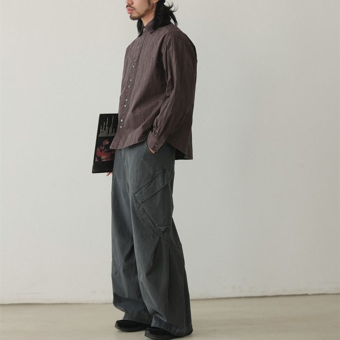 シワ加工 ワッシャー ルーズシャツ M10430