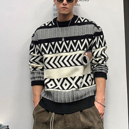 ジオメトリックパターン ニット　M10526