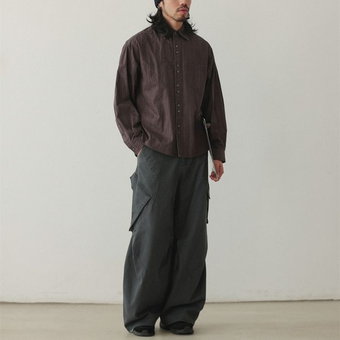 シワ加工 ワッシャー ルーズシャツ M10430