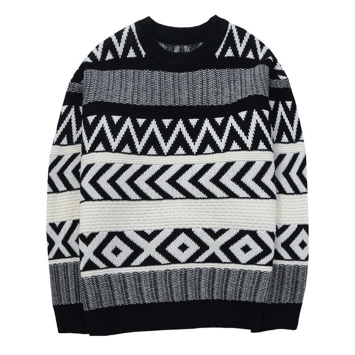 ジオメトリックパターン ニット　M10526