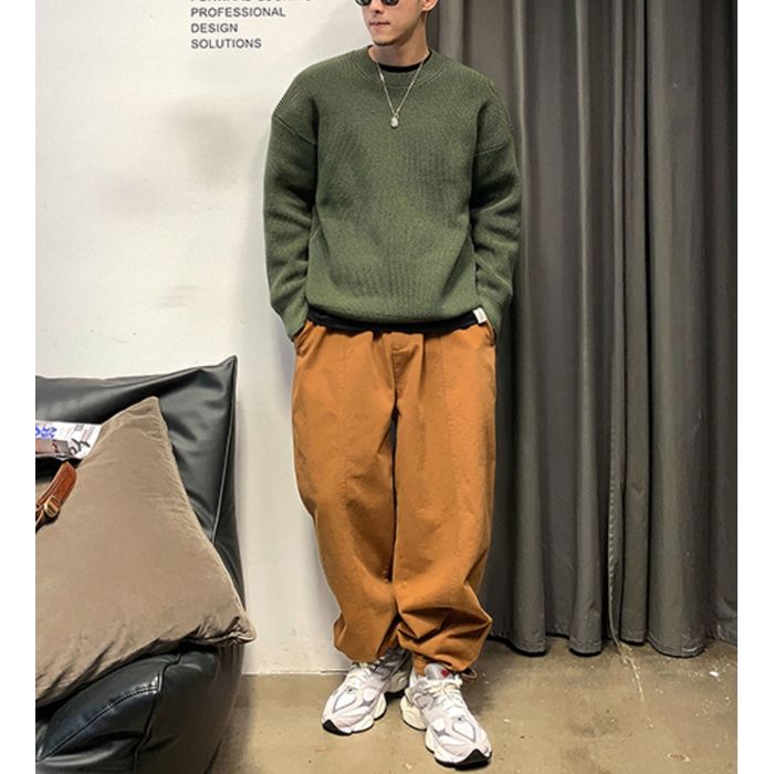 ドロップショルダー クルーネックニット　M10539