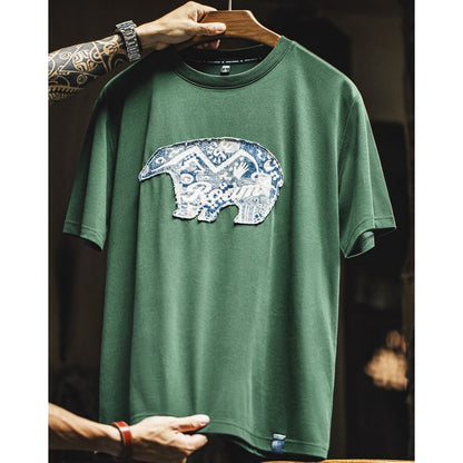 バンダナ柄パッチ Tシャツ　M10793