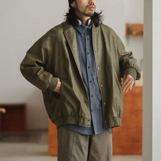 フェイクレザー ブルゾン M10427