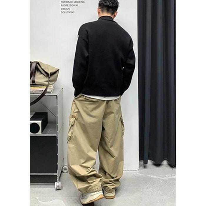 ラインスリーブ ジップアップ ニットカーディガン M10820