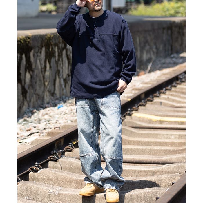 ヘンリーネック 長袖Tシャツ　M10591