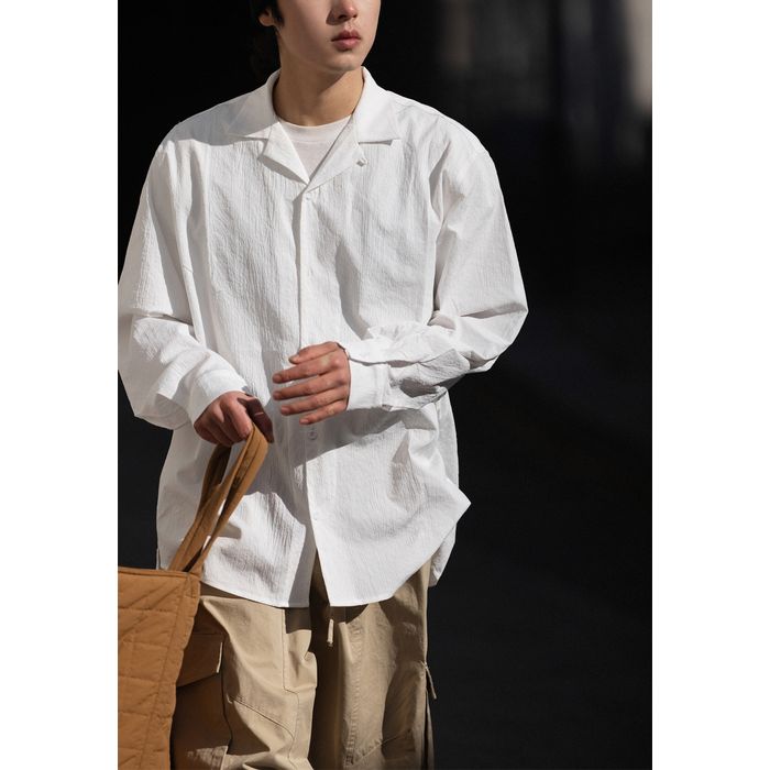 オープンカラー 長袖シャツ　M10371