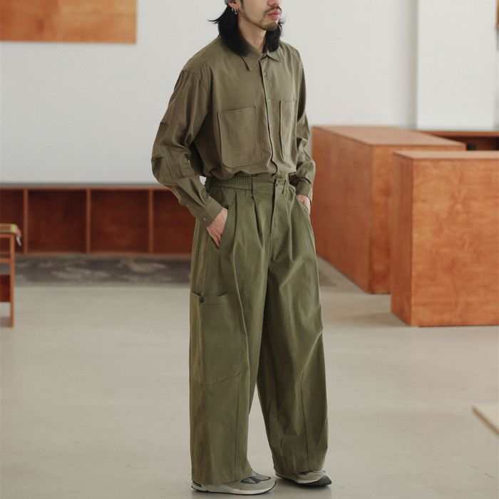 胸ポケット付き 長袖シャツ　M10362