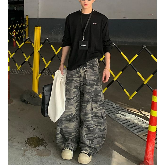 カモフラージュ柄 カーゴパンツ M10488