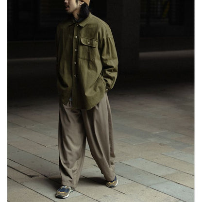 ステッチポケット 長袖シャツ　M10375