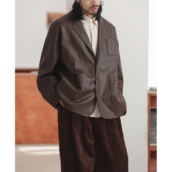 フェイクレザー ジャケット M10385