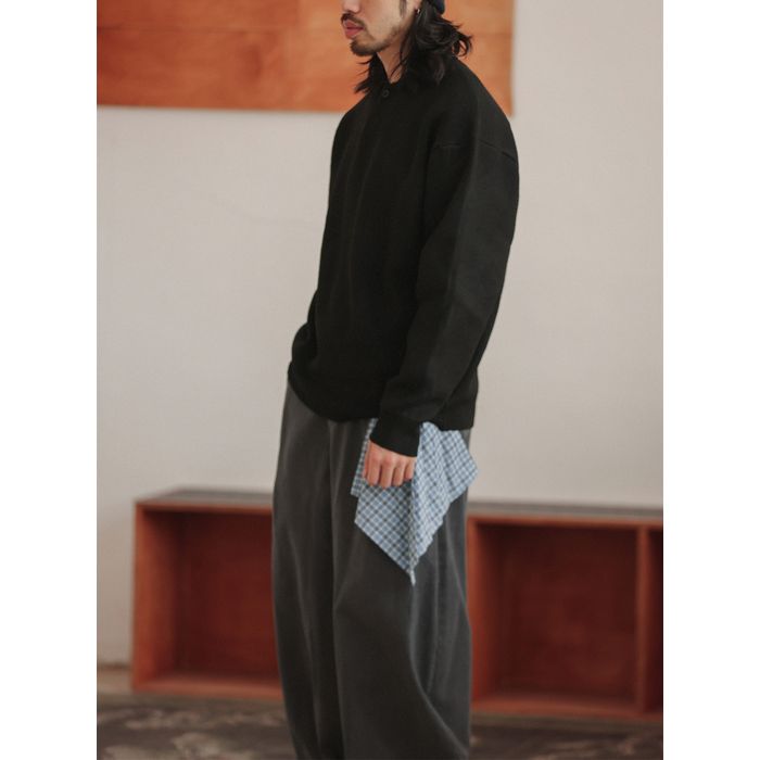 襟付き リラックス ルーズニット M10434