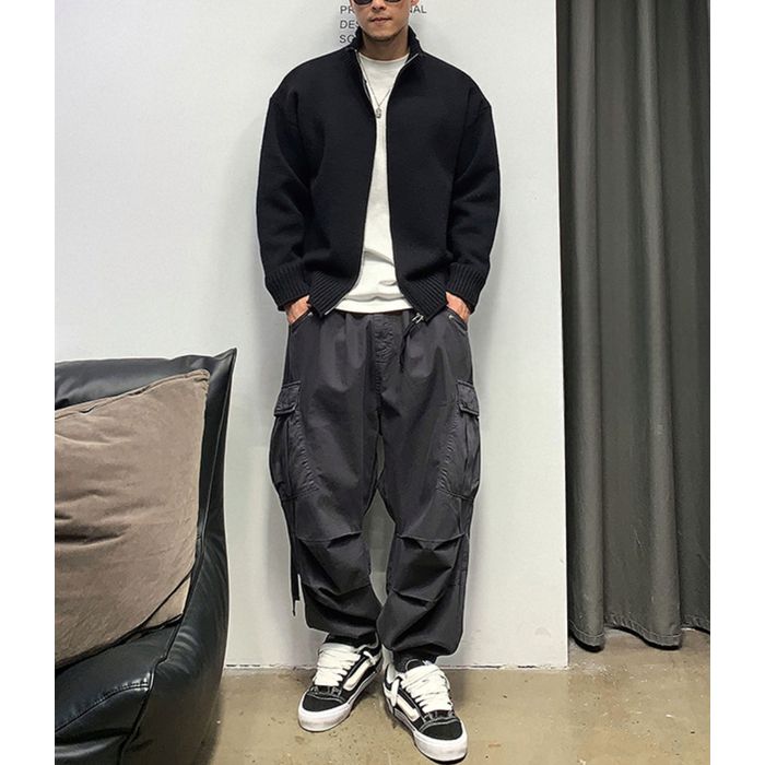 バックロゴ ジップアップカーディガン　M10533