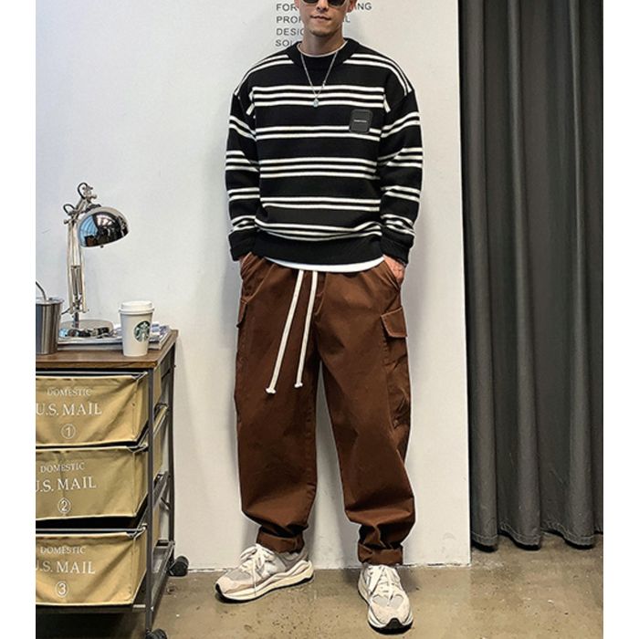 ロゴラベル ボーダーニット　M10521