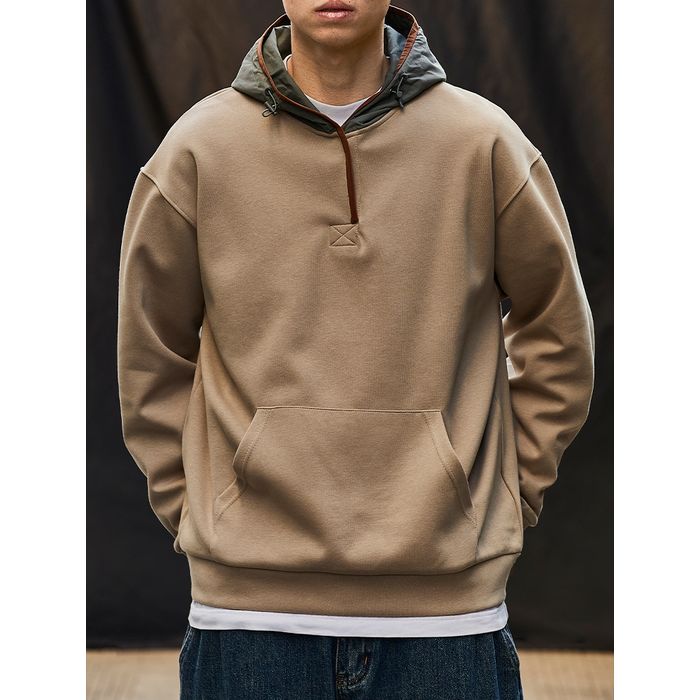 コントラストフード パーカー　M10545