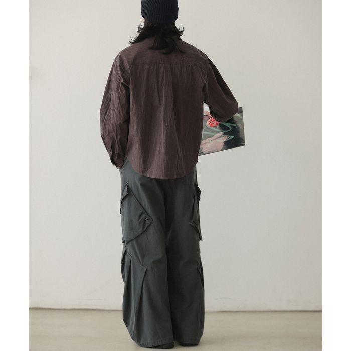 シワ加工 ワッシャー ルーズシャツ M10430