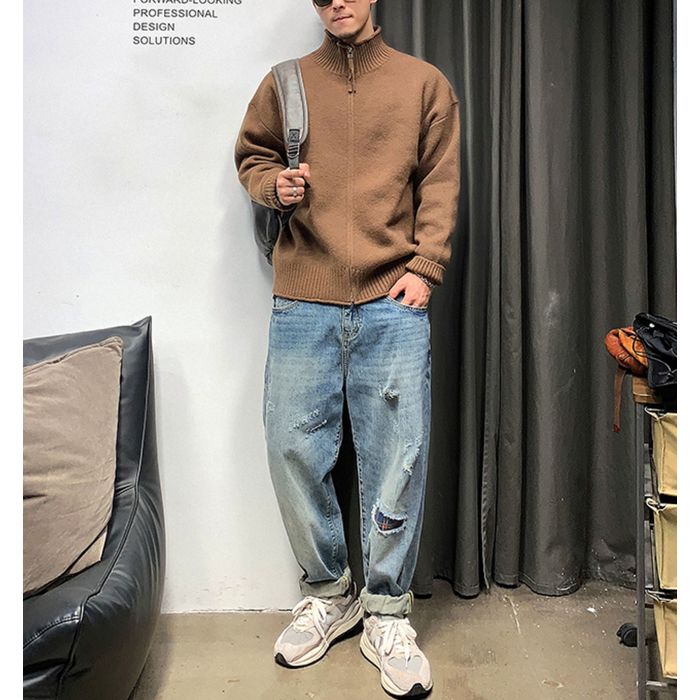 バックロゴ ジップアップカーディガン　M10533