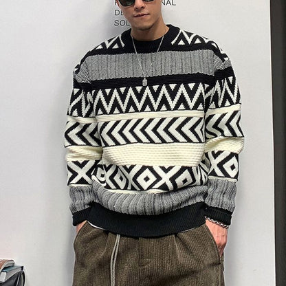 ジオメトリックパターン ニット　M10526