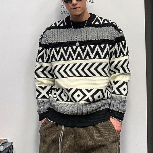 ジオメトリックパターン ニット　M10526