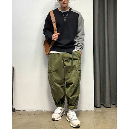 アシンメトリーカラーブロック ニット　M10528