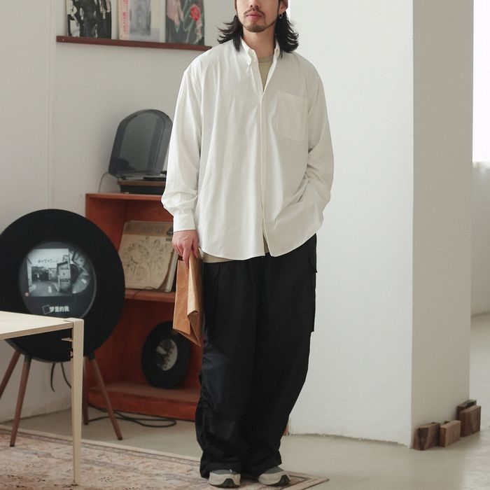 同色ストライプ 長袖シャツ　M10335