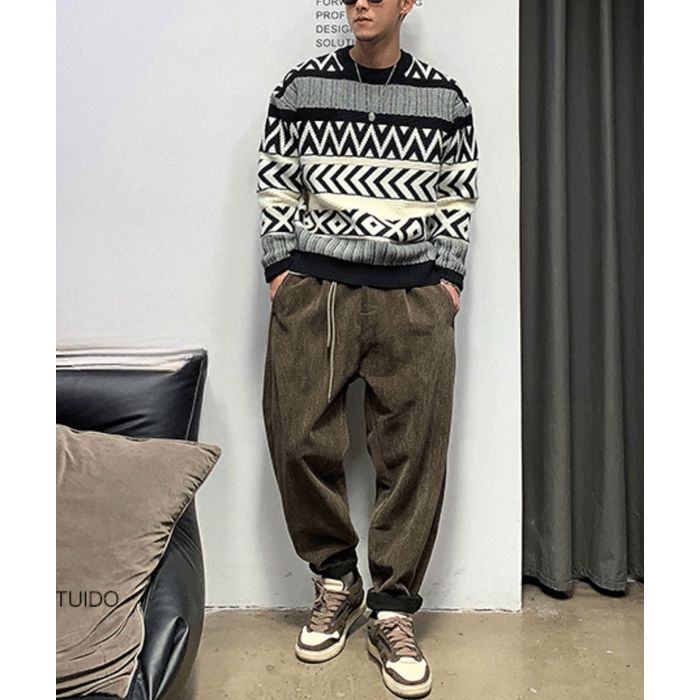 ジオメトリックパターン ニット　M10526