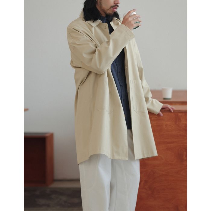 ミディアム丈ステンカラーコート　M10337