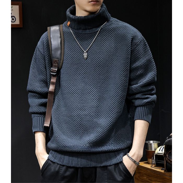 タートルネック ワッフルニット　M10538