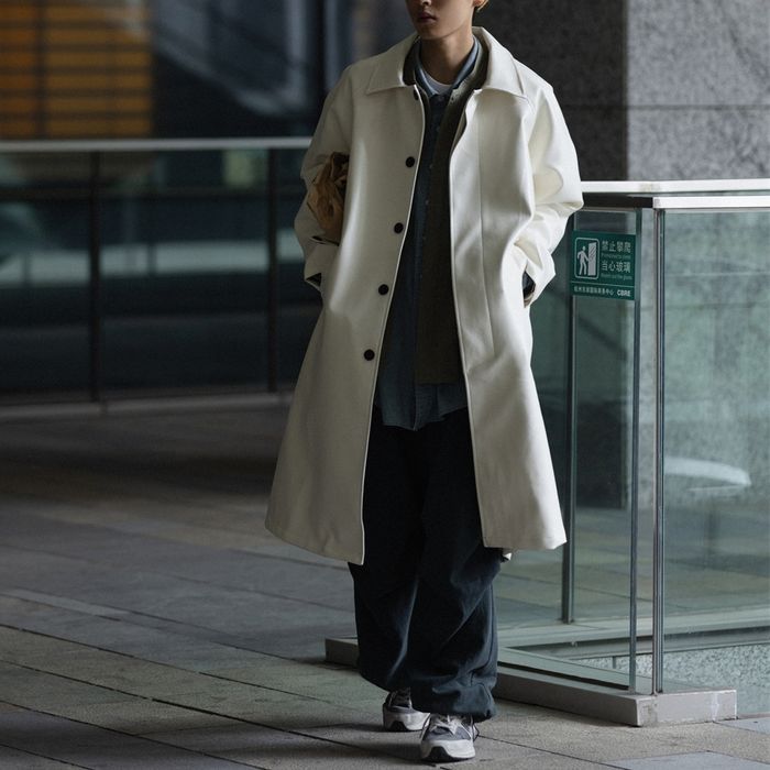 フェイクレザー ロングコート　M10354