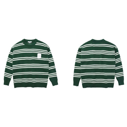 ロゴラベル ボーダーニット　M10521