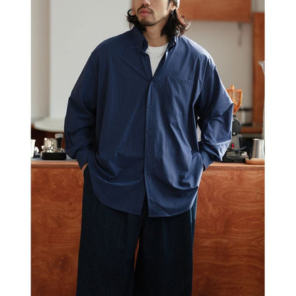 同色ストライプ 長袖シャツ　M10335