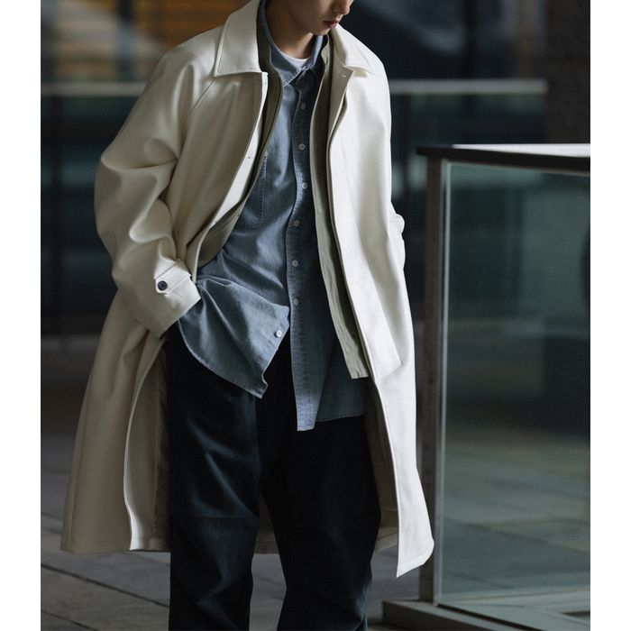 フェイクレザー ロングコート　M10354