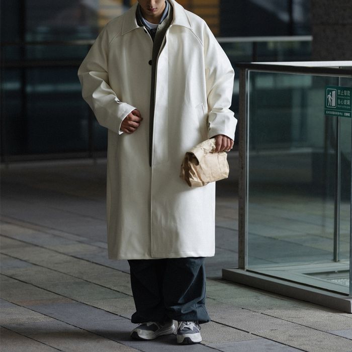 フェイクレザー ロングコート　M10354