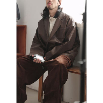 フェイクレザー ジャケット M10385