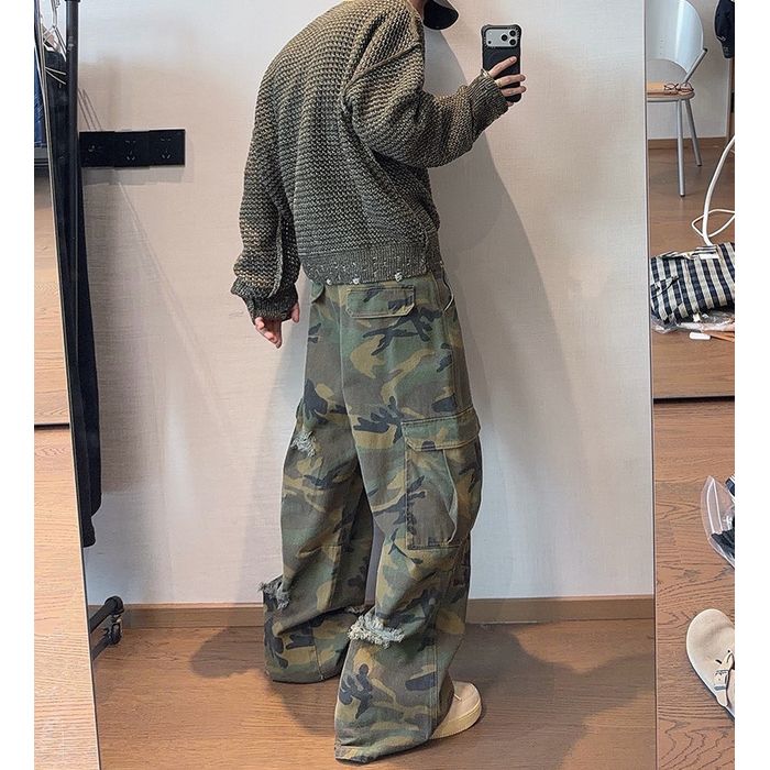 ダメージ ニット プルオーバー　M10811