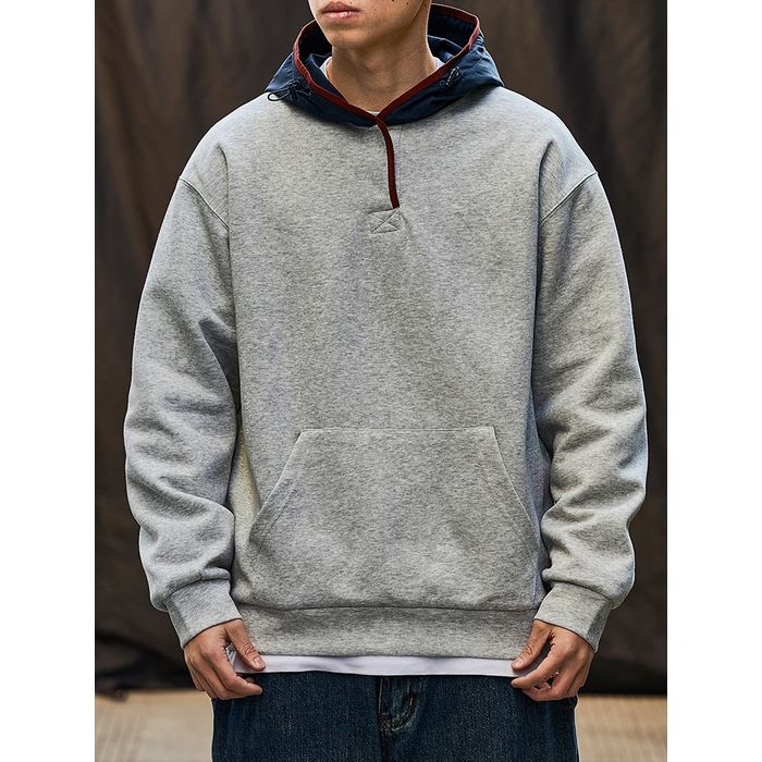 コントラストフード パーカー　M10545