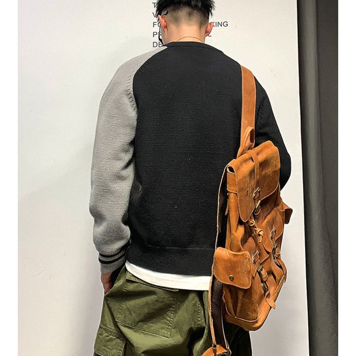 アシンメトリーカラーブロック ニット　M10528