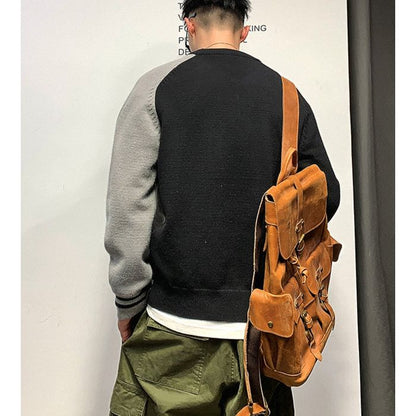 アシンメトリーカラーブロック ニット　M10528