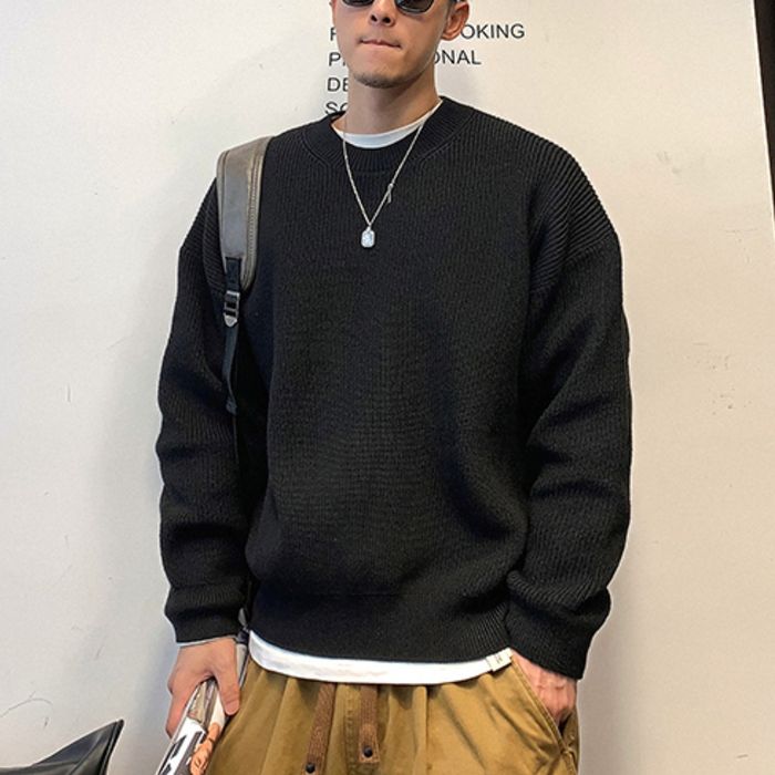 ドロップショルダー クルーネックニット　M10539