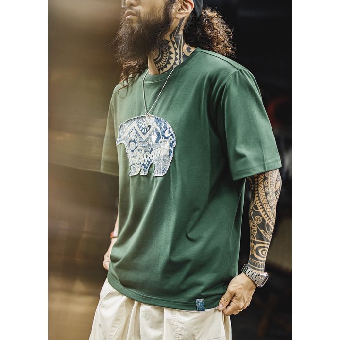 バンダナ柄パッチ Tシャツ　M10793