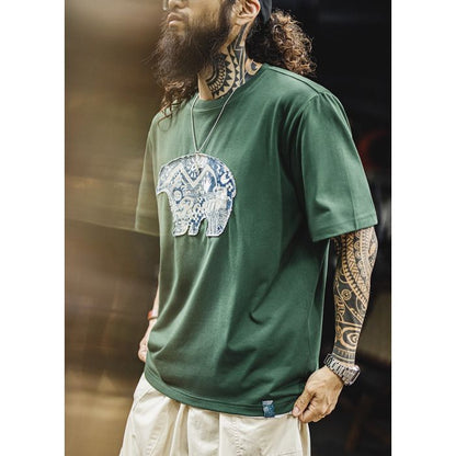 バンダナ柄パッチ Tシャツ　M10793